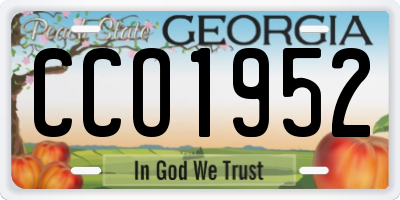 GA license plate CCO1952