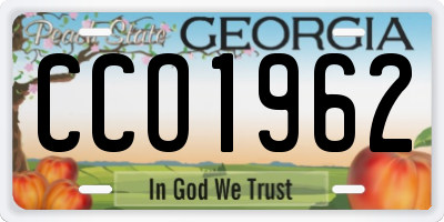 GA license plate CCO1962