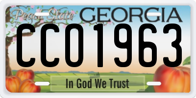 GA license plate CCO1963