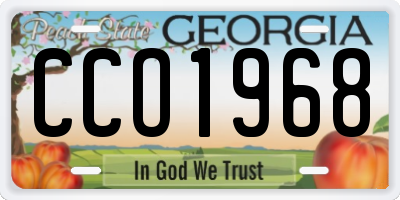 GA license plate CCO1968