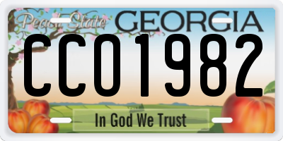 GA license plate CCO1982