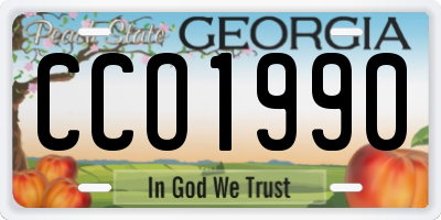 GA license plate CCO1990