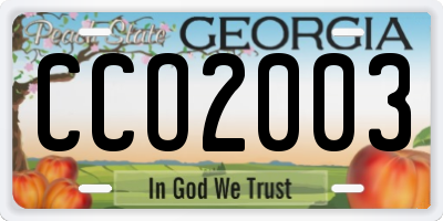 GA license plate CCO2003