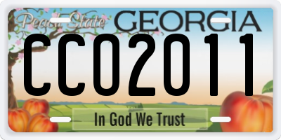 GA license plate CCO2011