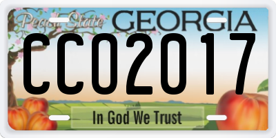 GA license plate CCO2017