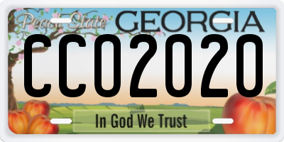 GA license plate CCO2020