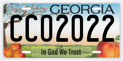 GA license plate CCO2022