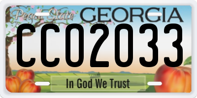 GA license plate CCO2033