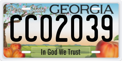 GA license plate CCO2039