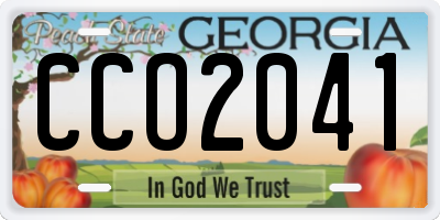 GA license plate CCO2041