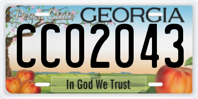 GA license plate CCO2043