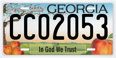 GA license plate CCO2053