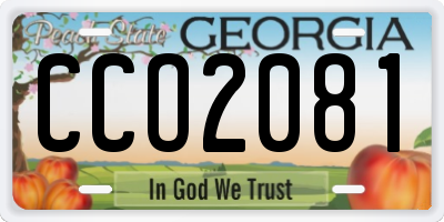 GA license plate CCO2081