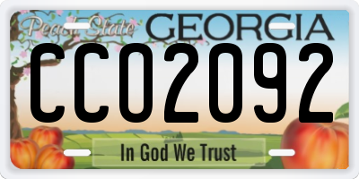GA license plate CCO2092