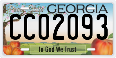 GA license plate CCO2093