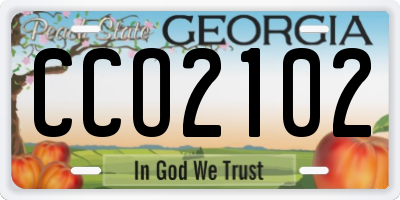 GA license plate CCO2102