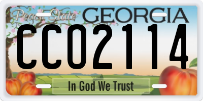 GA license plate CCO2114