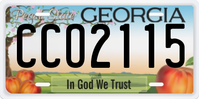 GA license plate CCO2115