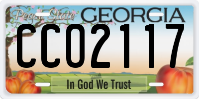 GA license plate CCO2117