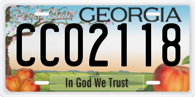 GA license plate CCO2118