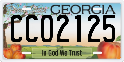 GA license plate CCO2125