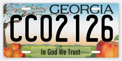 GA license plate CCO2126