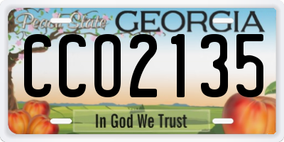 GA license plate CCO2135