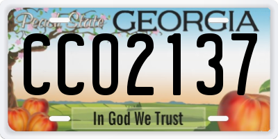 GA license plate CCO2137