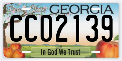 GA license plate CCO2139