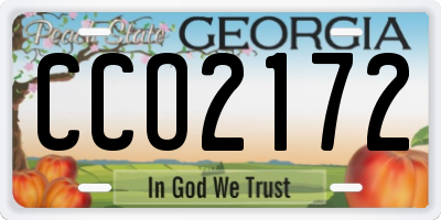GA license plate CCO2172