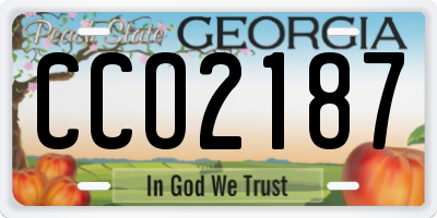 GA license plate CCO2187