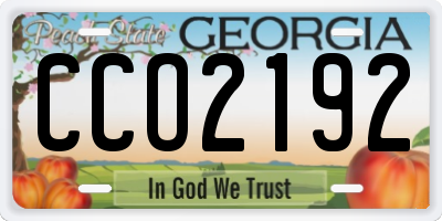 GA license plate CCO2192