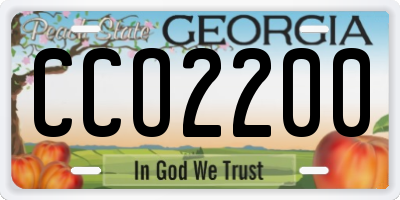 GA license plate CCO2200