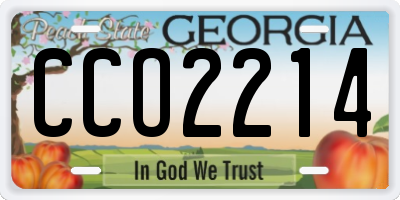 GA license plate CCO2214