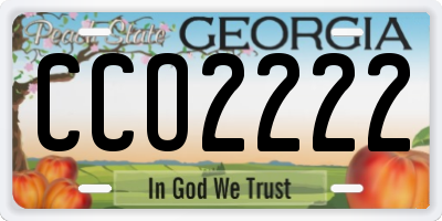 GA license plate CCO2222