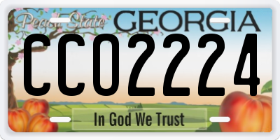 GA license plate CCO2224