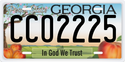 GA license plate CCO2225