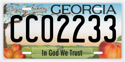 GA license plate CCO2233