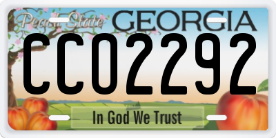 GA license plate CCO2292