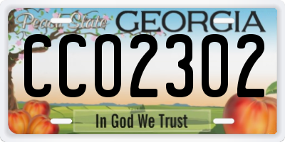 GA license plate CCO2302