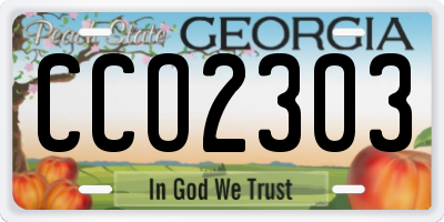 GA license plate CCO2303