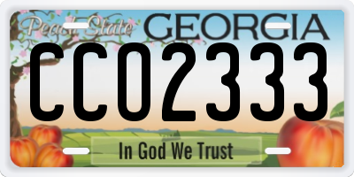 GA license plate CCO2333