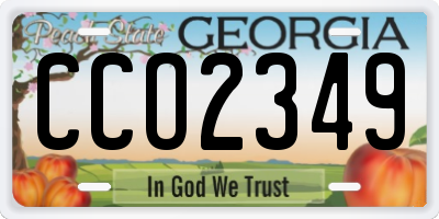 GA license plate CCO2349