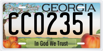 GA license plate CCO2351