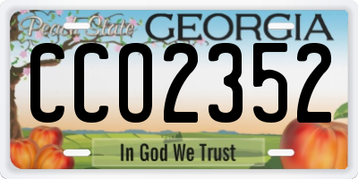 GA license plate CCO2352