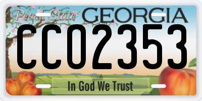 GA license plate CCO2353