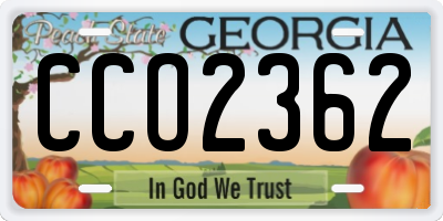 GA license plate CCO2362
