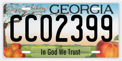 GA license plate CCO2399