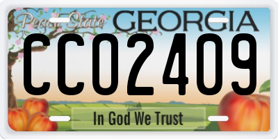 GA license plate CCO2409