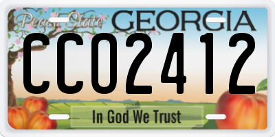 GA license plate CCO2412